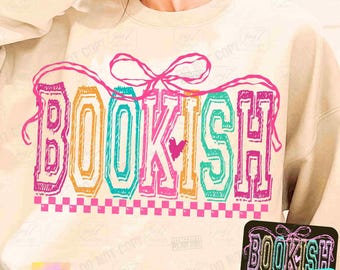 Varsity Bookish PNG Retro Bookish Cute Reading Png Book Lover Coquette Book shirt Retro Checker Booktok Gift Librarian Reader Png ORIGINAL