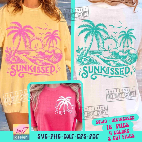 Sunkissed Retro Summer SVG PNG Summer shirt Svg Summer Png Beach vibes Svg Summer vibes Svg Palms Cut Files Beach Shirt Sublimation ORIGINAL
