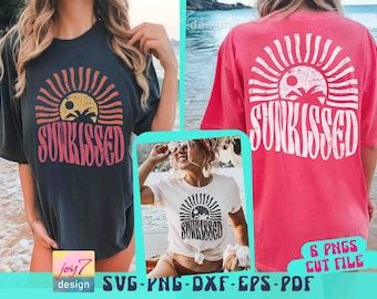 Sunkissed SVG PNG Retro Summer shirt design Front and Back Aesthetic Beach tee ORIGINAL (Digital Download)