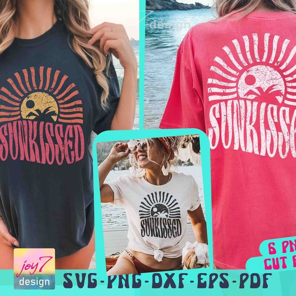 Sunkissed SVG PNG Retro Summer Svg Summer shirt Svg Retro Beach Svg Trendy Summer Png Sunshine Svg Aesthetic Summer Boho Summer Sublimation