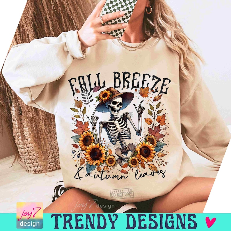 Funny Fall PNG Fall Breeze and autumn leaves Skeleton design Retro Fall Skeleton Png Fall quotes Png Its Fall Yall Retro Fall Png ORIGINAL image 4