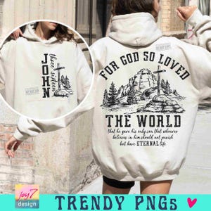 JOHN 3:16 FOR GOD So Loved the World Png Bible verse Png Christian Bible Png Retro Western Png design Western Christian Sublimation Original image 4