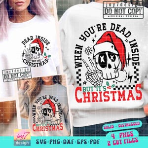 Skeleton Christmas Dead But Its Christmas SVG PNG Funny Xmas Svg Sarcastic Christmas Sublimation Retro Cut Files Front Back Original