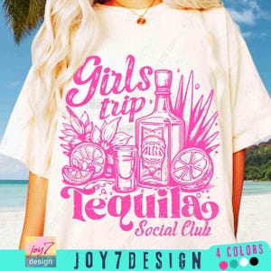 Girls Trip Tequila Social Club PNG Funny Summer Girls Trip Tequila Retro Summer Png Girls Weekend Retro Summer Beach Shirt design ORIGINAL image 1