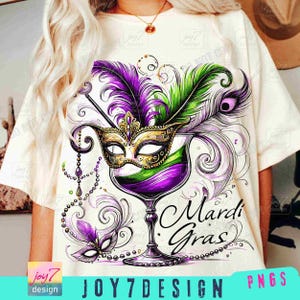 Mardi Gras-cocktail png Retro Mardi Gras-masker png carnaval shirtontwerp png trendy Mardi Gras Party Coquette Mardi Gras Festival png ORIGINEEL afbeelding 1