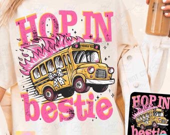 Hop in Bestie Funny PNG Struggle Bus Png Sassy Sarcastic Best Friend Png Retro Mental Health Png Girly Sarcasm Png Funny Anxiety PngORIGINAL