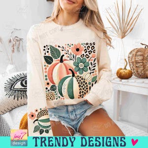 Boho Zucche Autunno PNG Zucca Leopardo Boho Maglietta Autunno PNG Stagione delle Zucche Autunnali Boho png Autunno alla moda Ringraziamento Vibrazioni Autunnali PNG ORIGINALE immagine 4