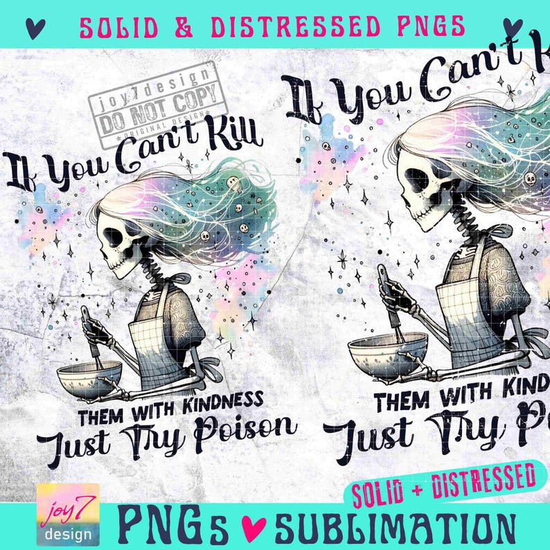 Kill Them With Kindness PNG Funny Skeleton Housewife Adult Humor Png Cute Pastel Goth Png Witchy Funny Sarcastic SUBLIMATION Design ORIGINAL image 2