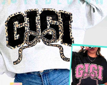 Gigi Leopard Coquette Bow PNG Cheetah Gigi Varsity Gigi Png Leopard Grandma Coquette Png Retro Gigi Gift Mothers Day Png SublimationORIGINAL