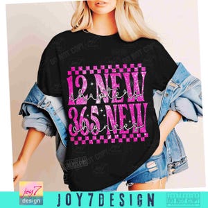 12 New Chapters 365 New Chances PNG New Year Faux Glitter Design (Digital Download) image 3