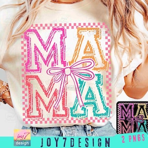 Mama Retro Kariert Coquette PNG Retro Mama Png Muttertag Trendige Mama Shirt Design Png Retro Mama Checker Niedliche Mama Coquette Bow ORIGINAL Bild 1