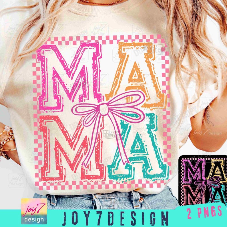 Mama Retro Kariert Coquette PNG Retro Mama Png Muttertag Trendige Mama Shirt Design Png Retro Mama Checker Niedliche Mama Coquette Bow ORIGINAL Bild 1