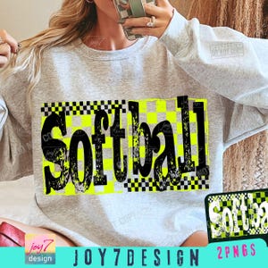 Softball Retro Xadrez PNG Design de Softball Moderno Time de Softball Retro Softball Retro Checker Softball Temporada de Softball Desgastada Dtf Png ORIGINAL
