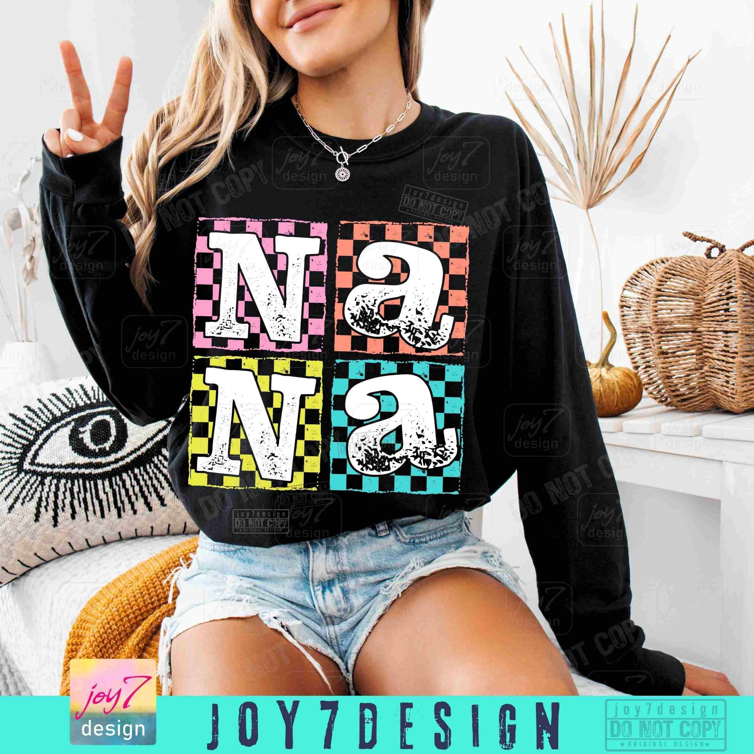 Checkered Nana PNG Retro Nana Png Funny Nana Png Trendy Nana Shirt