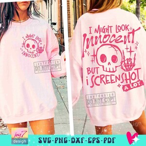 I Might Look Innocent Sarcastic SVG PNG Funny Adult Humor Skeleton Svg Sarcasm Png Snarky Png Retro Sublimation Skull Svg Cut Files ORIGINAL image 5