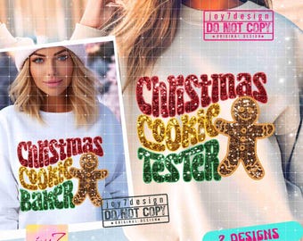 Christmas Cookie PNG Gingerbread Png Funny Christmas Matching Png Glitter Sequins Shirt Sublimation Christmas season SUBLIMATION ORIGINAL