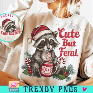 かわいいけど野生のクリスマス PNG 面白いアライグマのクリスマスシーズン PNG 野生の女の子のクリスマスシャツ PNG 面白いクリスマス かわいい幼児のクリスマス オリジナル