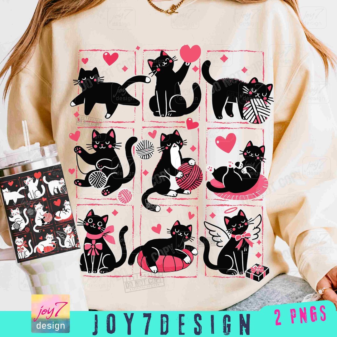 Cats Valentine PNG Black Cat Png Valentine Cute Cats Funny Valentine ...