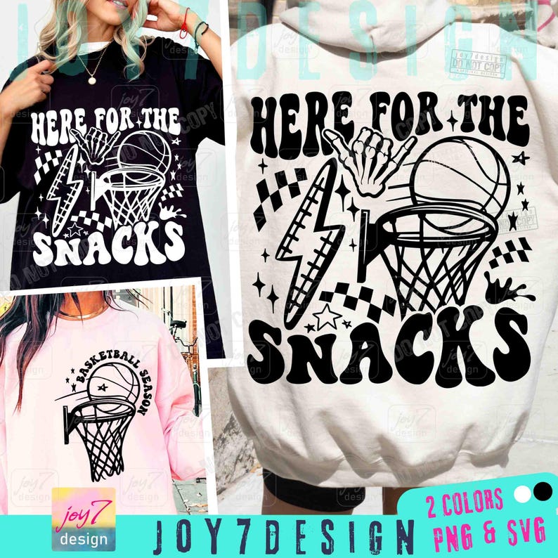 Basketball Season Here For The Snacks Funny PNG SVG Basketball Svg Basketball Game Day Basketball Quote Svg Retro Basketball Team ORIGINAL image 1