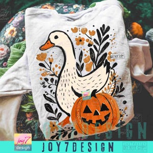 Goose Halloween Fall PNG Halloween Goose Floral Boho Goose Fall design Funny Goose Cute Halloween Boho Fall Pumpkin Retro Goose Png ORIGINAL image 6