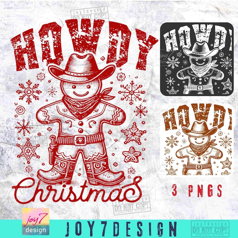 Howdy Christmas PNG Western Gingerbread Man Cowboy Png Retro Western Cowgirl Vintage Xmas Cute Winter holidays Trendy Country Png ORIGINAL image 2