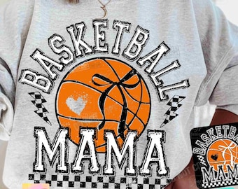 Basketball Mama Retro Checkered PNG Basketball Mom Coquette Bow Png Basketball season Retro Basketball shirt Png Basketball design ORIGINAL