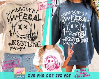 Wrestling Mom SVG PNG Somebodys Feral Mom Svg Funny Wrestling Mom Png Wrestle Mom Life Wrestling Sublimation Wrestling Mam Cut File Original