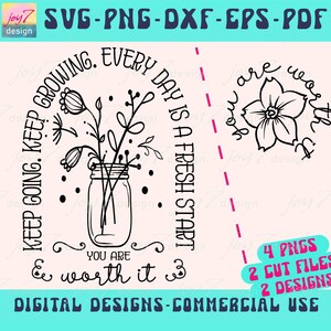 Wild flower self love svg cut file and Sublimation Instant download with personal and commercial use license by Joy7design