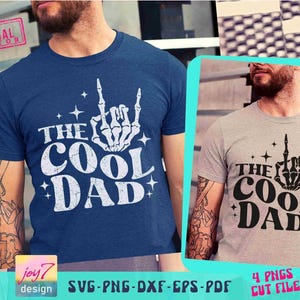 The Cool Dad SVG PNG Skeleton hand Funny Dad Father Svg Best Dad Shirt Svg Dad Life Png Rock Dad Svg Funny Dad Gift Svg Dad designs ORIGINAL image 1