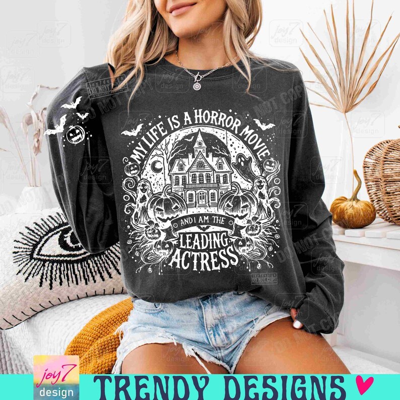 My Life is a Horror Movie PNG Funny Halloween Png Retro Halloween Witchy Png Adult Humor Trendy Halloween Spooky vibes Snarky Png ORIGINAL image 5