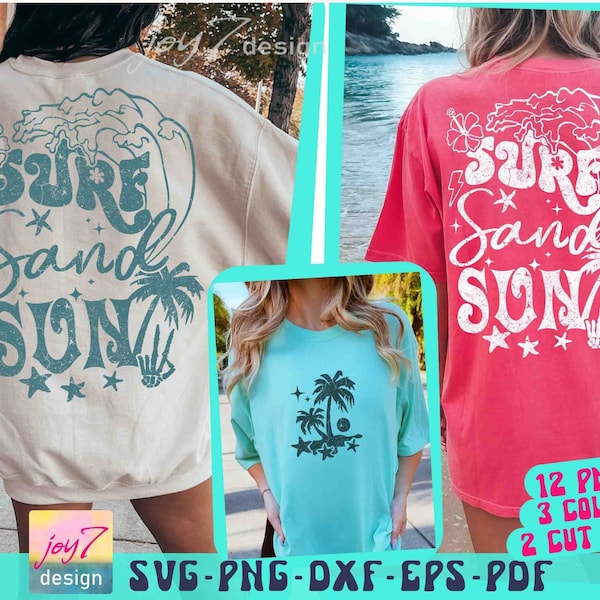 Sun Sand Surf SVG PNG Beach Vibes Svg Summer shirt Svg Surfing Designs Surf Svg Surf Png Surf Sublimation Tropical Shirt Svg Trendy Summer