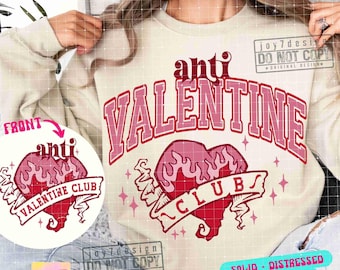 Anti Valentine Club SVG PNG Funny Valentines Day Svg Anti social club Cut File Funny Valentine Png Anti Valentine Retro Sublimation ORIGINAL