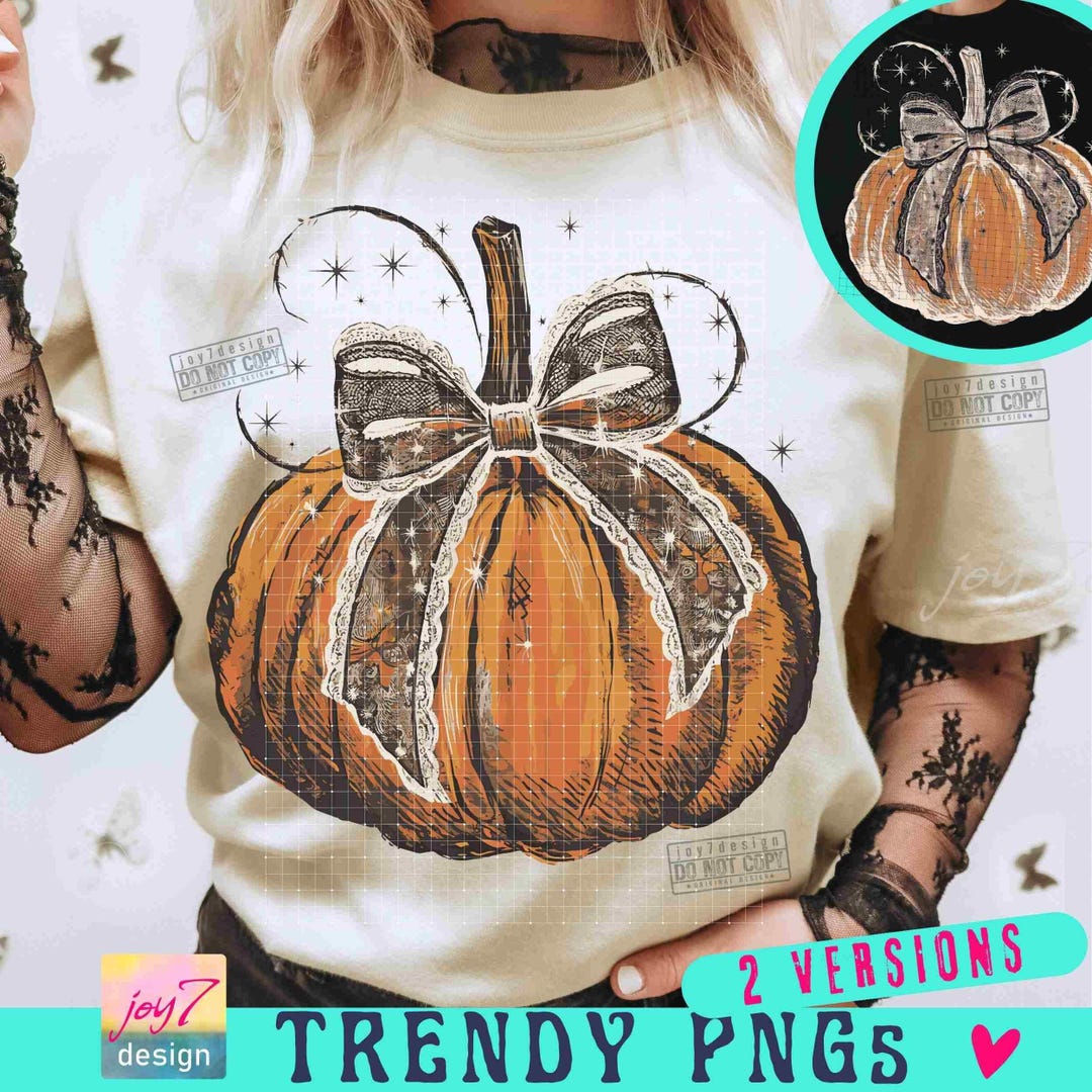 Pumpkin Coquette Bow PNG Retro Halloween Gothic Png Retro Fall Png ...