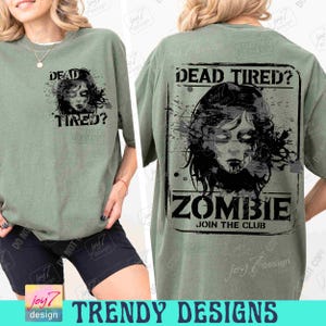 Dood vermoeide zombie enge Halloween png volwassen horror retro Halloween humor grappig Halloween grappig sarcastische png Spooky Vibes png ORIGINEEL afbeelding 5