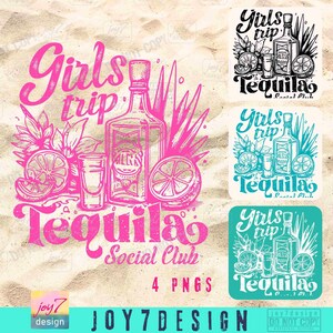Girls Trip Tequila Social Club PNG Funny Summer Girls Trip Tequila Retro Summer Png Girls Weekend Retro Summer Beach Shirt design ORIGINAL image 2