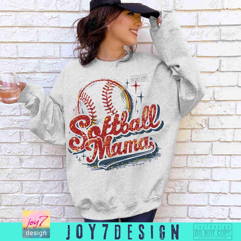 Softball Mama Retro PNG Softball mom Png Softball season Png Softball shirt Vintage design Softball Game Day Softball SUBLIMATION ORIGINAL image 3