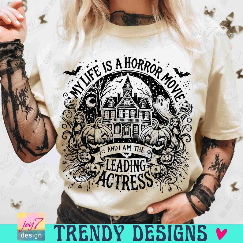 My Life is a Horror Movie PNG Funny Halloween Png Retro Halloween Witchy Png Adult Humor Trendy Halloween Spooky vibes Snarky Png ORIGINAL image 6