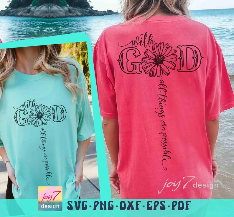 God Bible Verse SVG, Christian Flower Design (digital Download) - Etsy