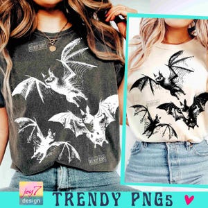 Halloween Bat PNG Halloween Vibes Vintage shirt design Bat lover Fall design Png Retro Halloween Png Trendy retro Spooky season Png ORIGINAL image 1