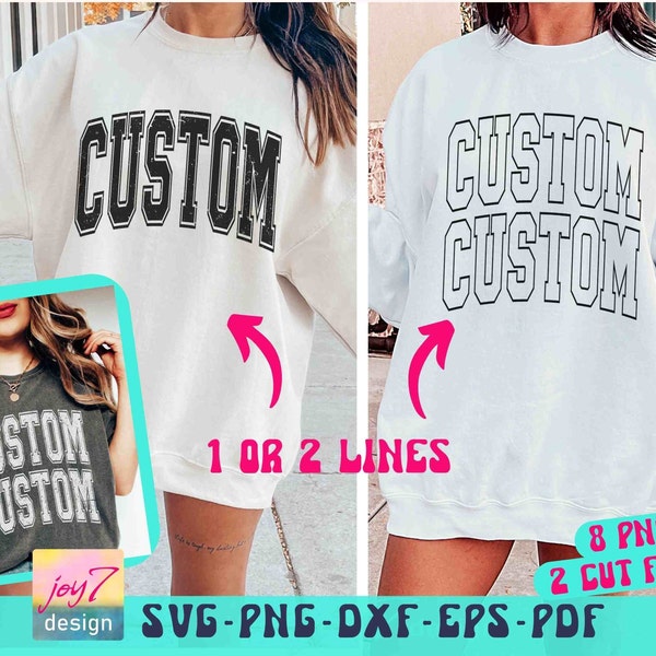 Custom Varsity Text SVG PNG, Custom School Font Svg, Custom University Text Athletic Font Svg Football Font, Grunge Distressed, Custom Order