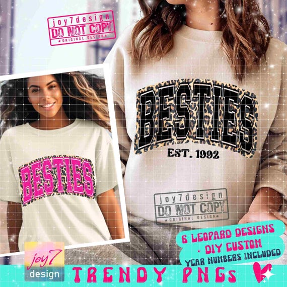 Best friend Leopard PNG Best friend Est Shirt Png Best Friends Leopard Png Trendy Best Friends Varsity letters Png Cheetah print PngORIGINAL