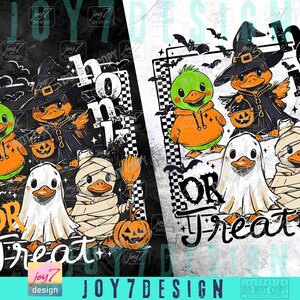 Honk Or Treat Funny Goose Halloween Trick or Treat PNG Trendy Spooky Goose Halloween Retro Checkered Halloween Cute Goose Spooky PngORIGINAL image 2