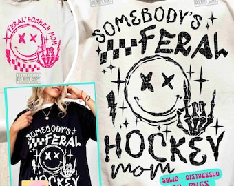 Feral Hockey Mom SVG PNG Hockey Mom Png Hockey Svg Funny Hockey Mama Retro Hockey Mama Trendy Retro Png  Funny Hockey Shirts design ORIGINAL