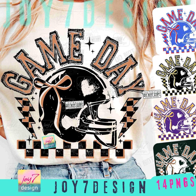 Football Game Day PNG Retro Football shirt Png Retro Checkered Game Day Png Coquette Bow Football design Trendy Football Retro Png ORIGINAL image 1