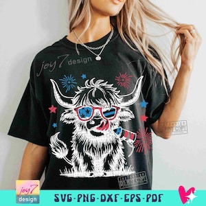 4th July Heifer SVG PNG Retro Fourth of July Svg Funny 4th Of July Svg Cricut Svg Cute Western Cow Png Independence Day Sublimation ORIGINAL image 4
