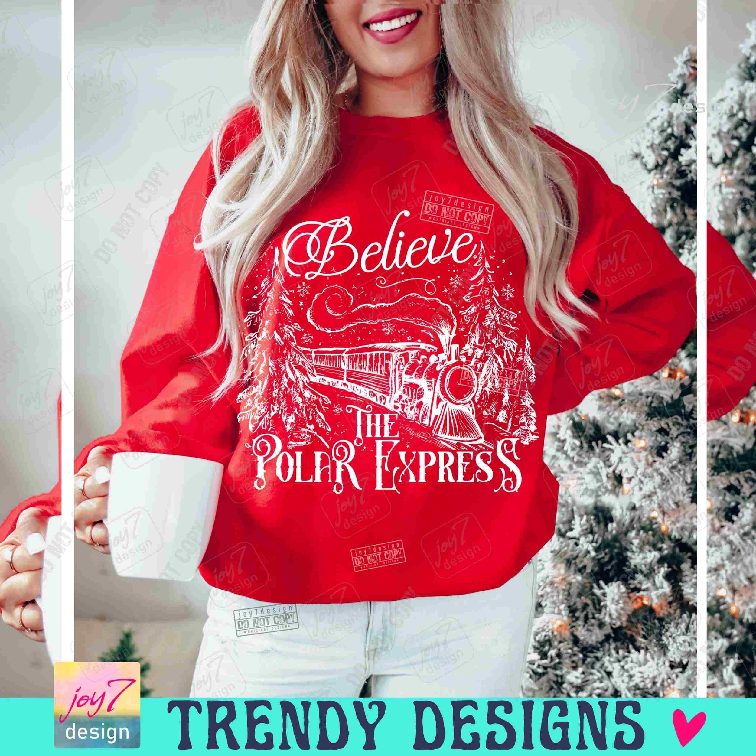 Believe the Polar Express Funny Christmas PNG Believe Christmas Jumper ...