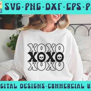 Umarmungen und Küsse SVG PNG Pdf, Schädel SVG, Herz SVG, Liebe SVG, Valentines SVG, Hallo Valentine Shirt SVG, XOXO SVG, Cut File, Love Sublimation