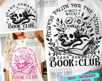 Dark Romance Book Club SVG PNG Funny Book quote Svg Goth Bookish Png Villain Book lover gift Svg Smut Reader Png Book Sublimation ORIGINAL