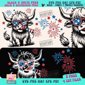4th July Heifer SVG PNG Retro Fourth of July Svg Funny 4th Of July Svg Cricut Svg Cute Western Cow Png Independence Day Sublimation ORIGINAL image 2