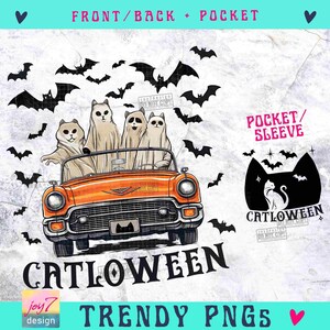 Catloween PNG Rolig Halloween Kattälskare PNG Roligt spöke PNG Spöklika vibbar PNG Retro Halloween PNG Spöksäsong Spöke PNG ORIGINAL bild 2